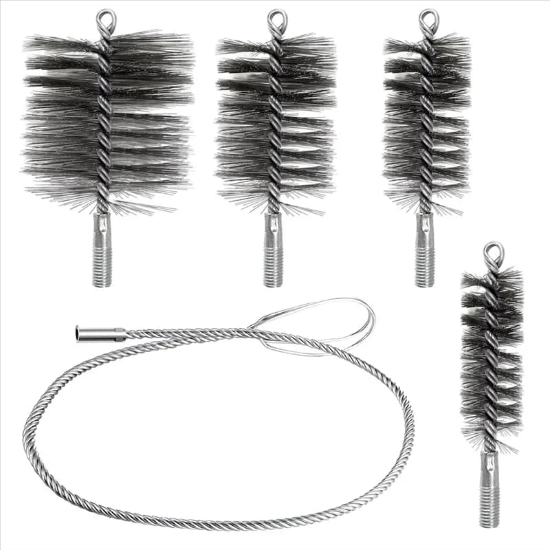 ABZV-Pack da 5 spazzole per pulizia tubi per stufa, camino, caldaia - set di spazzole inclusi