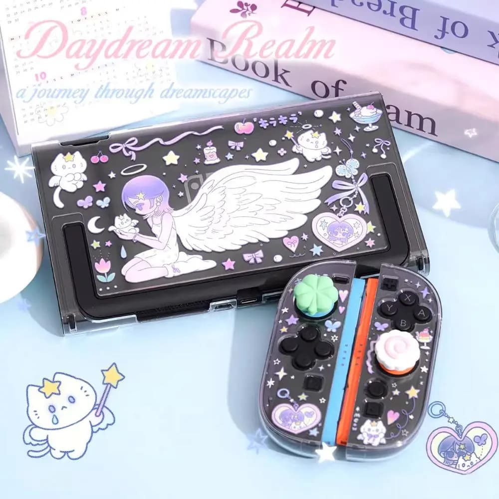 Custodia protettiva per Nintendo Switch 2 Custodia protettiva trasparente AngeKawaii Anime Dockable per Nintendo Switch 2 JoyCon