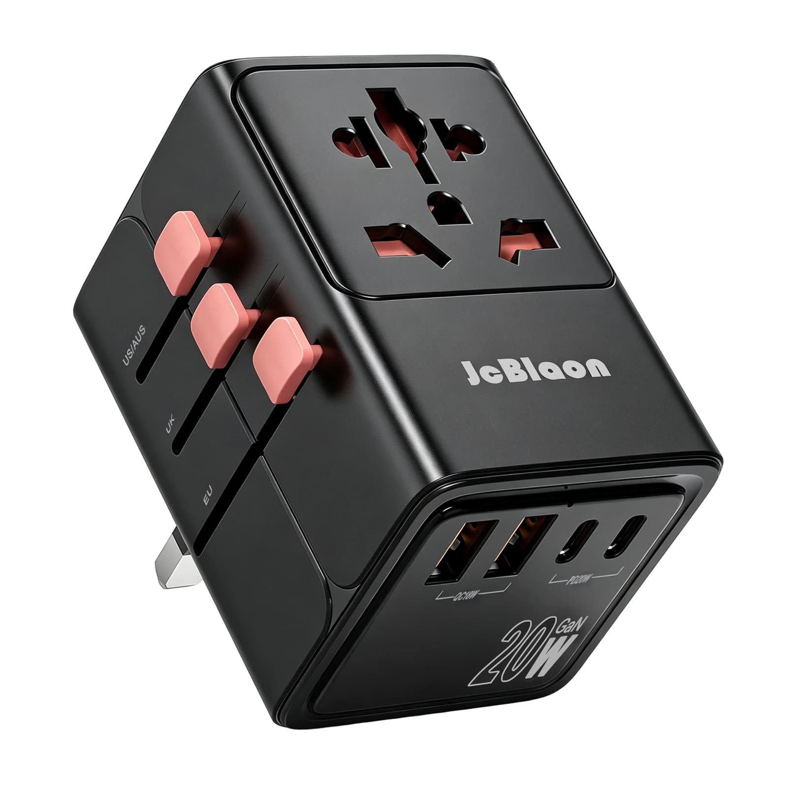 All-in-One Worldwide Travel Plug Adapter Portable Fast Charging for EU UK US AU Overseas Trips