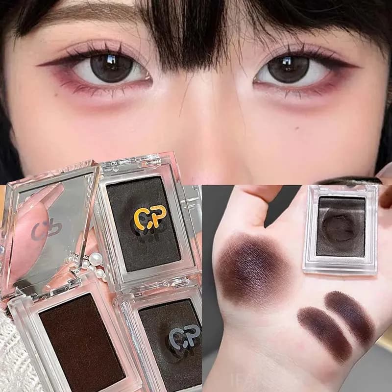 Palette Trucco Multifunzione Marrone Rosso Scuro, Eyeliner Opaco Setoso, Crema Sopracciglia, Eyeliner Inferiore Effetto Seta, Ombretto