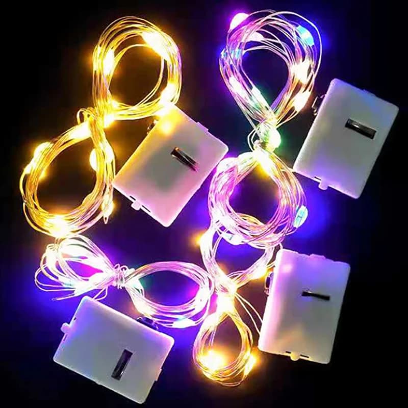 2/1M LED luci a corda in filo di rame alimentate a batteria ghirlanda fata luce casa Natale decorazioni per feste di nozze illuminazione natalizia