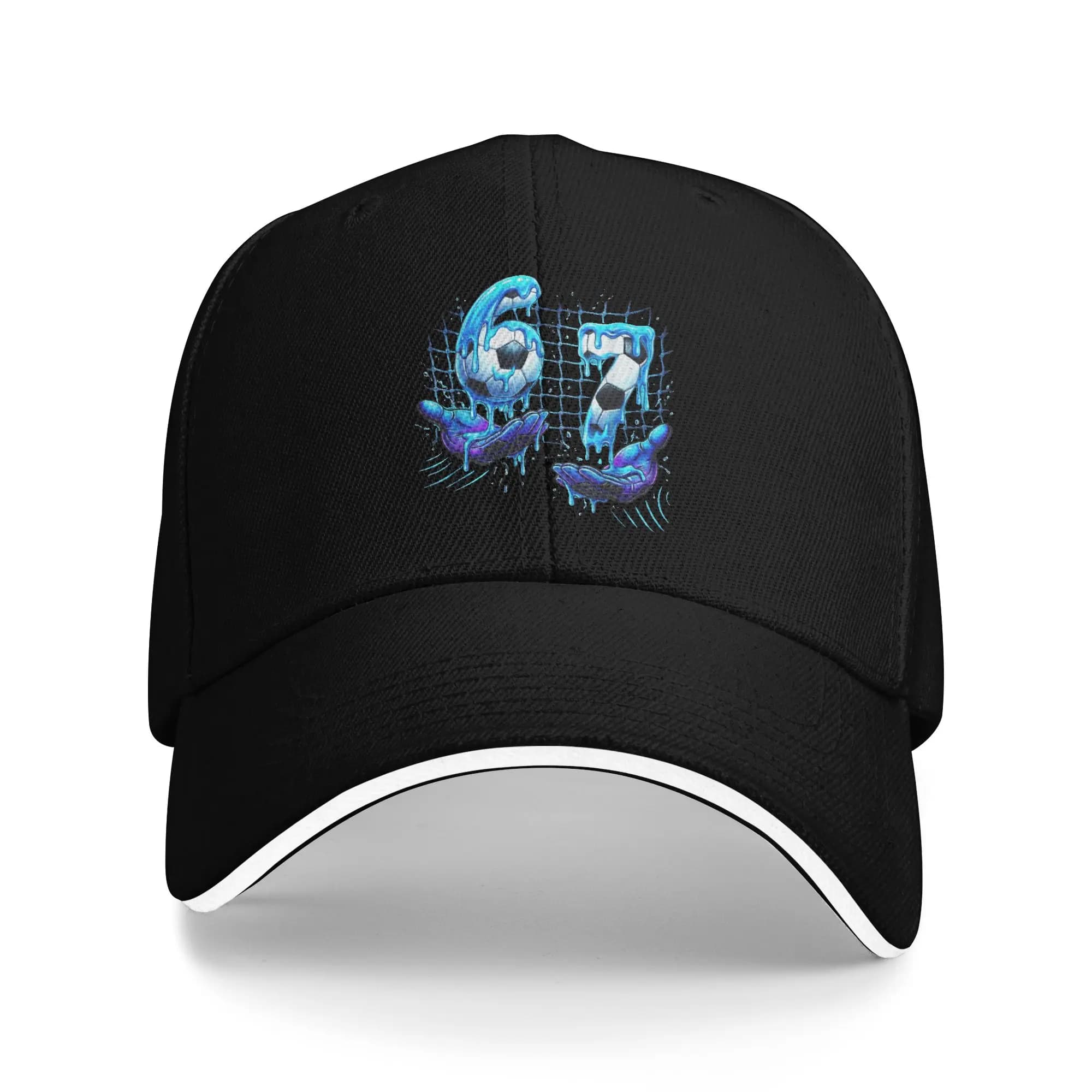 Cappellino da Baseball Divertente con Meme 'Soccer 67 Ice Cream Drip' a Sei o Sette Mani, Cappello Estivo da Uomo, Berretto da Baseball per Tennis e Skate