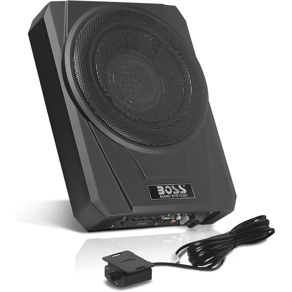 BASS10 Subwoofer Auto da 10 Pollici da Installare Sotto il Sedile - 1000 Watt Max, Bobina Singola da 4 Ohm, Controllo Remoto del Subwoofer, Venduto Singolarmente