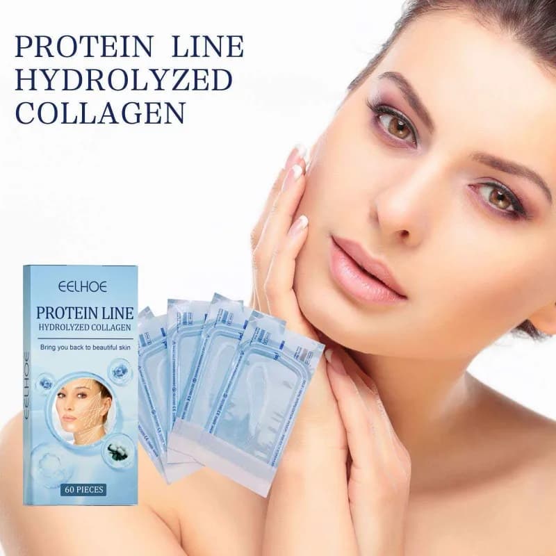 60-300 Pezzi Filo di Collagene Idrolizzato Oro per Sbiadimento Rughe e Rassodamento, Filler Viso Senza Ago, Assorbibile, Levigante, Siero