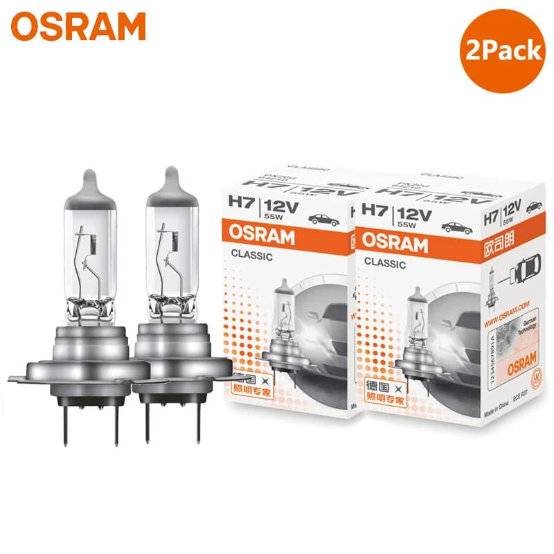 OSRAM 2 pezzi H1 H4 H3 H7 12V fari alogeni per auto lampade standard 3200K lampadine originali fendinebbia a fascio alto e basso automatico, coppia