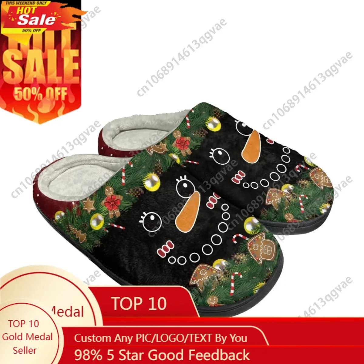 Nuovi arrivi natalizi Camino Pupazzo di neve Romance Home Pantofole in cotone Uomo Donna Adolescente Peluche Camera da letto Mantieni caldo Pantofola personalizzata