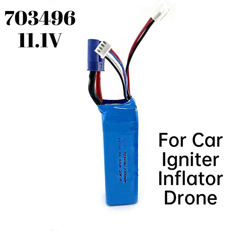 Batteria al litio polimerica da 11,1 V 703496 Batteria ricaricabile Li-Po per drone compressore d'aria per avviamento di emergenza per auto