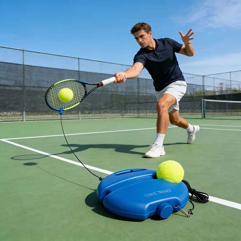 Base di Rimbalzo per Allenamento Tennis Individuale, Strumento di Pratica Autonoma con Palla e Corda Elastica per Tutti i Livelli di Abilità, per Uso Interno ed Esterno