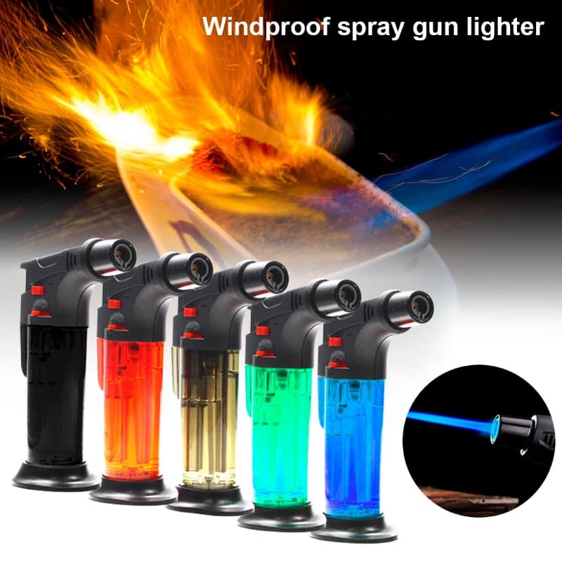 Individualized high temperature windproof inflatable lighter cigar baking spray gun long handle special igniter outdoor tools