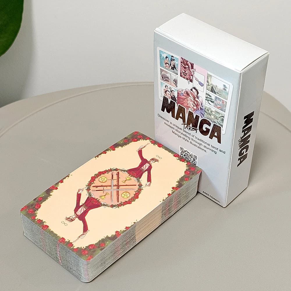Mazzo di tarocchi Manga - 78 carte Tarocchi stile anime Mazzo di divinazione storytelling moderno per principianti ed esperti 10,3 x 6 cm