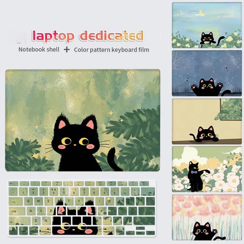 Custodia per laptop Cute Cat Custodia rigida impermeabile per MacBook Air A1466 A2681 A2338 Pro 16 A2485 A2941 con copertura tastiera