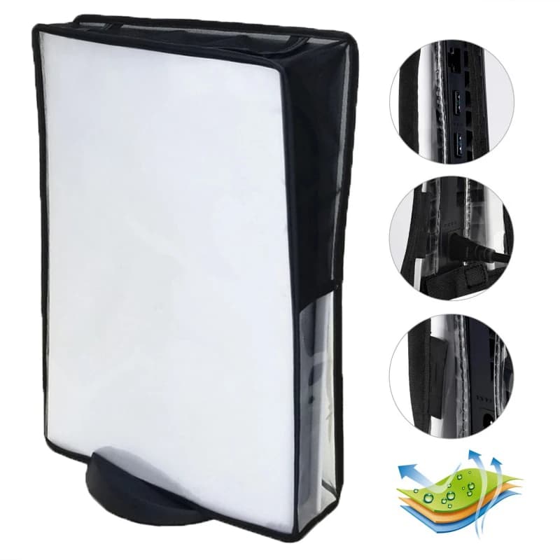 Copertura Antipolvere Trasparente per PS5, Custodia Protettiva per Console Playstation 5, Accessori Gaming, Guscio Verticale Antipolvere