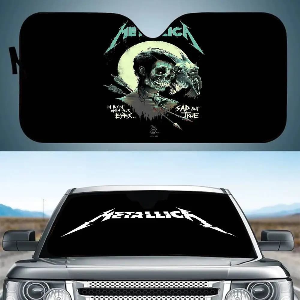 Classico popolare M-metallicaS Band Parabrezza Parasole per auto SUV Camion Finestra anteriore Parasole Accessorio Visiera protettiva