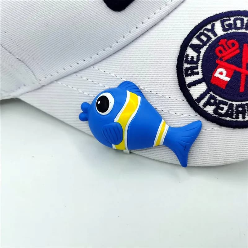 Indicatore da golf per pesci con clip per cappello Design magnetico Indicatore per palline da golf stereoscopico tridimensionale