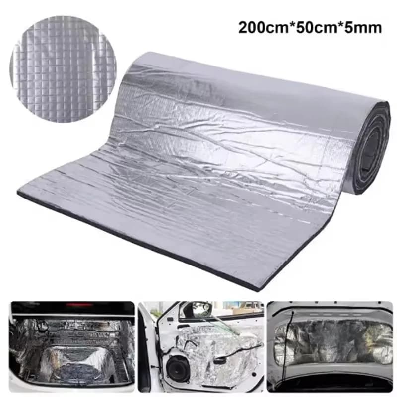 2000x500mm 5mm Car Sound Mat Proofing Deadener Heat Noise Insulation Deadening Mat Hood Closed Cell Foam Interior Accessories