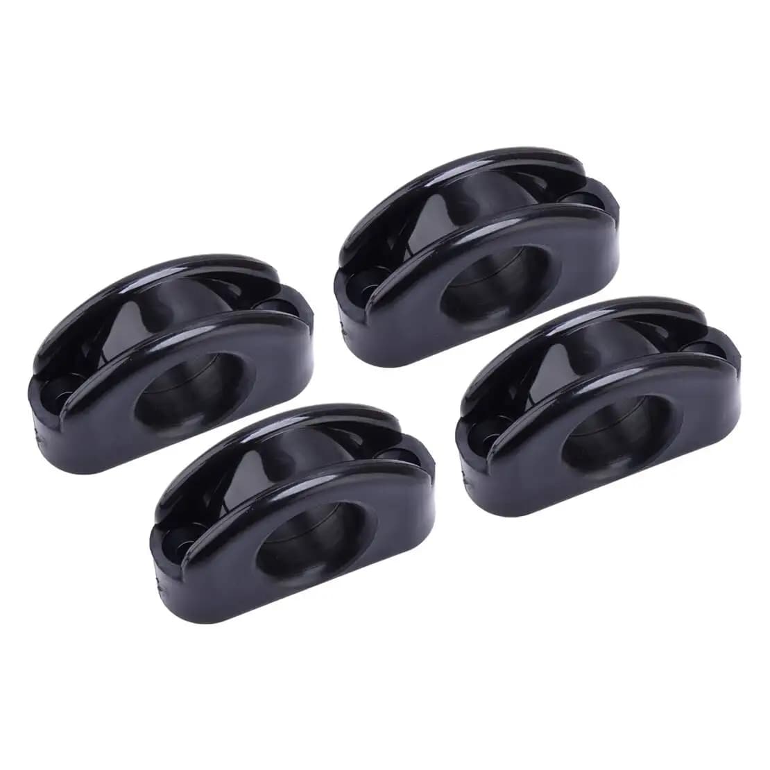 4 pezzi ponte occhio padella bullseye linea cavo corda guida puleggia adatta per barca marina yacht kayak canoa nylon nero