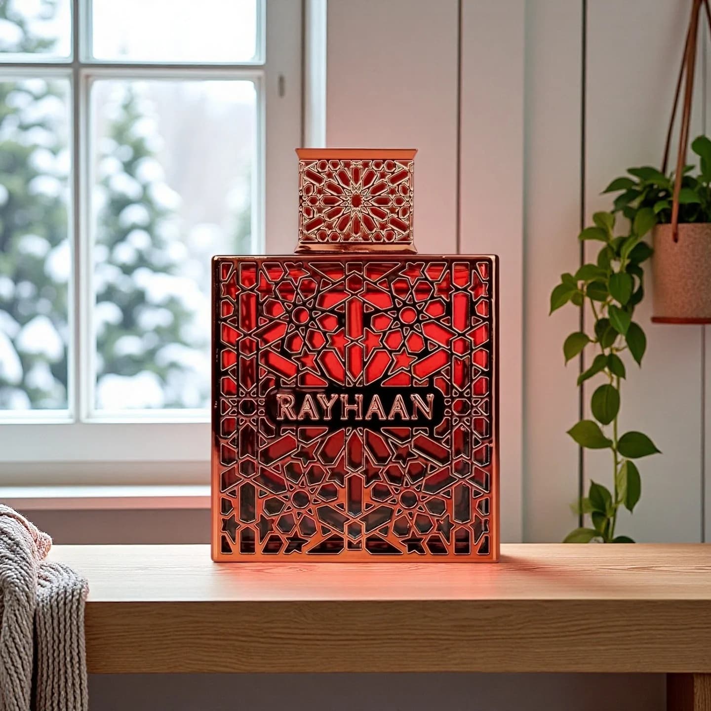 Rayhaan Extrait de Parfum: Flacone Rosso Audace, Note Calde di Oud e Spezie per Uomo e Donna