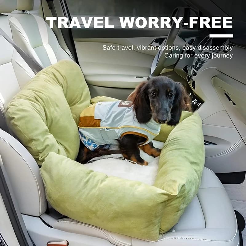 Pet Car Seat Carrier Dog Cat Bag Suede Removable Washable Double Sided All Seasons Portable Universal Travel Driving Safety Bag