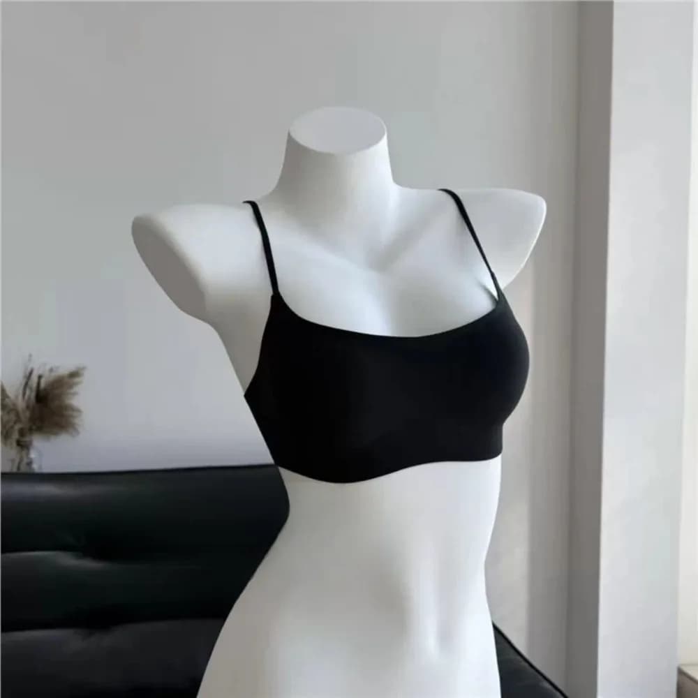 BANERDANNI Liquid Foundation Skin Tone Bra Low‑Cut Thin Cup Wireless Push‑Up Thin Strap Seamless Invisible Women Underwear 32‑38