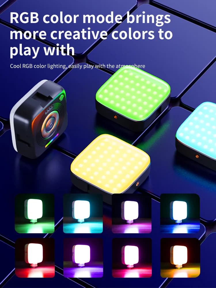 RGB LED Portable Selfie Light Video Conference Lighting with Clip Rechargeable 2200mAh for Phone, Camera, Laptop, iPad,Vlog