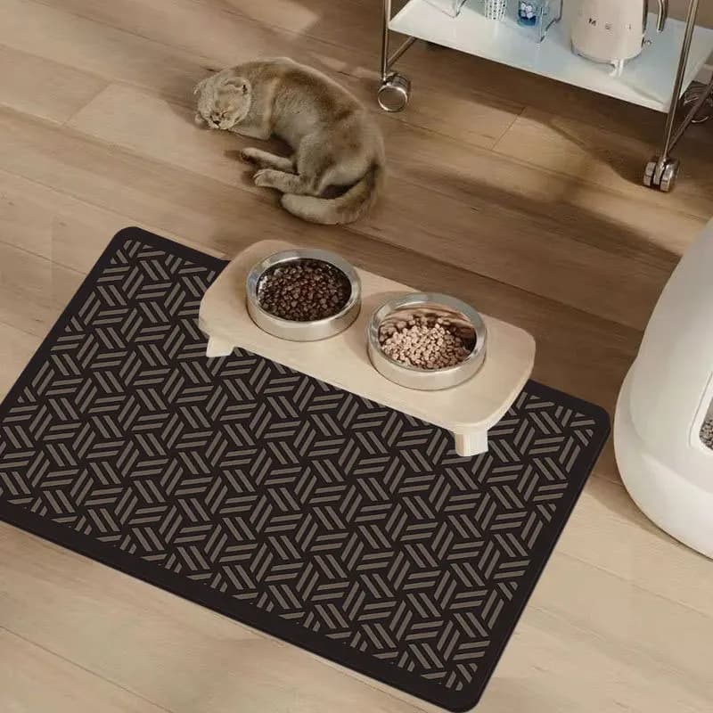 VIKAMA Diatomite Pet Food Mat, Non-Slip Waterproof Mat, Anti-Dirty Floor Mat for Dog Cat Feeding Bowl Home Decor