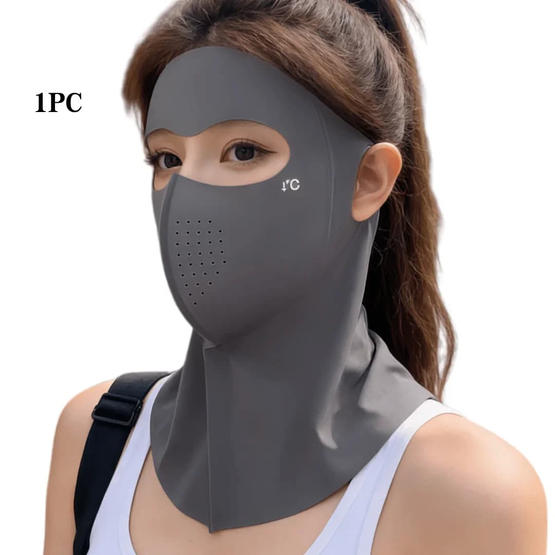 Maschera Solare Integrale UPF 50+ in Seta Ghiacciata, Rinfrescante, Traspirante, Leggera, Unisex, per Sport all'Aperto, Ciclismo, Corsa, Viaggi