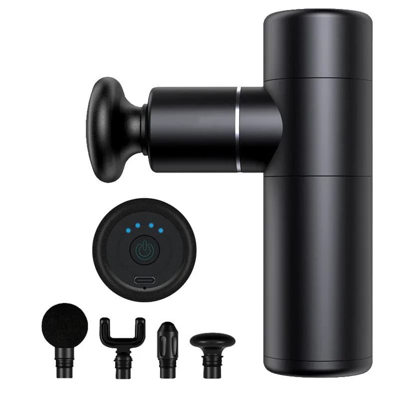 Mini Black Fascia Gun with Charge, Fitness Physiotherapy Device, Muscle Relaxation Massage, High Frequency Silent Shock