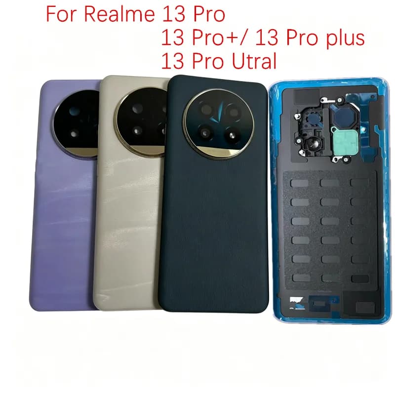 Battery Back Cover Housing For Realme 13 pro + Ultra RMX3989 13pro RMX3921 RMX3988 Door Rear Case Phone Lid + Camera Frame Lens