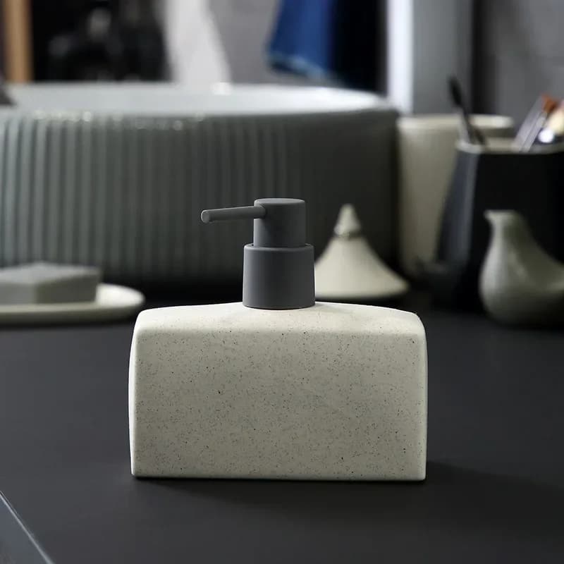 Dispenser di Sapone in Ceramica Rettangolare Semplice, Bottiglia Portatile per Lozione, Contenitore Vuoto per Igienizzante Mani, per Bagno