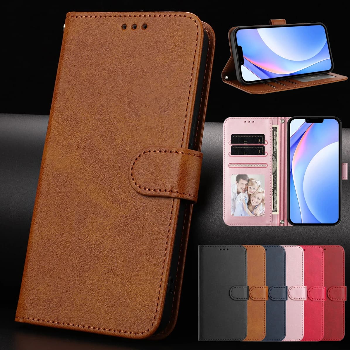 Custodia per telefono con porta carte di credito in pelle di vibrazione per XiaoMi Poco X7 Pro X6 Neo X5 X4 GT NFC X3