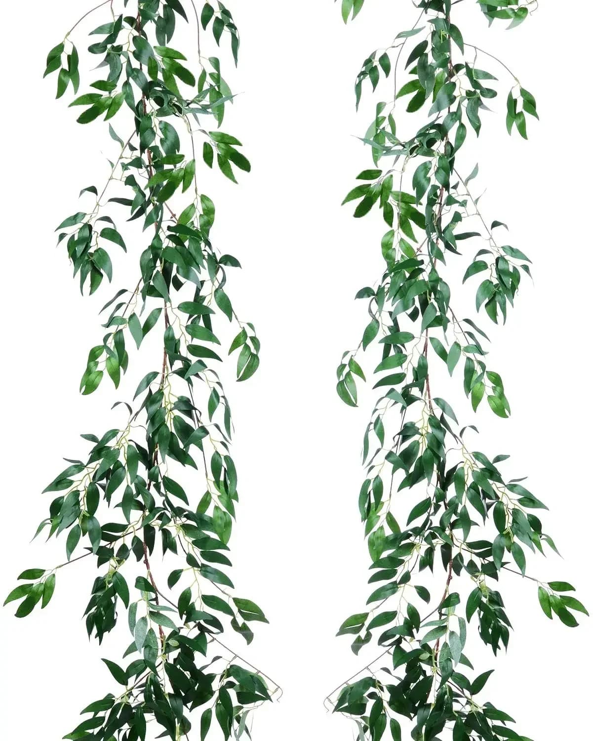 Pack of 2 Artificial Leaf Garlands Pendants, 1.75 m of Fin Salice Coppers, Silk Leaf Garland