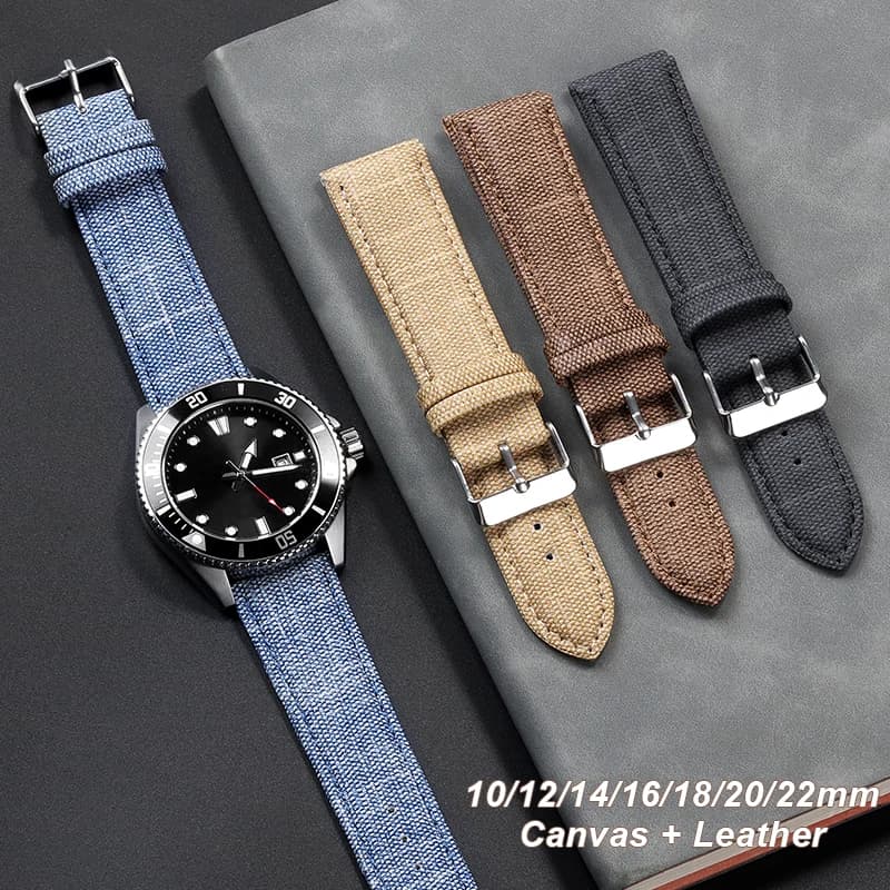 Cinturino in nylon modello denim per cinturino in pelle vintage Casio 10 12 14 16 18 20 22mm cinturino per Seiko uomo donna accessori