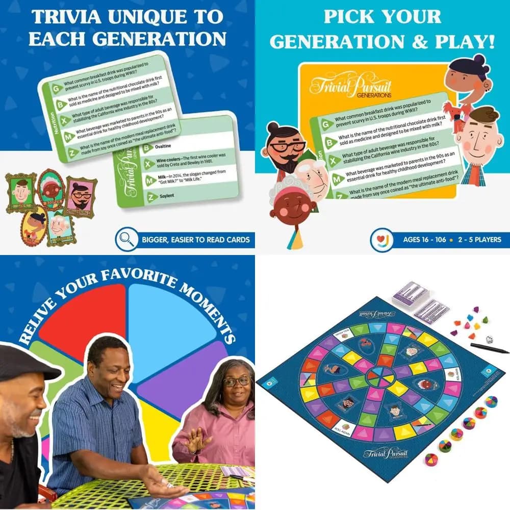 Gioco Trivia cognitivo per anziani: successione gioiosa con grandi carte stampate e scheda di memoria