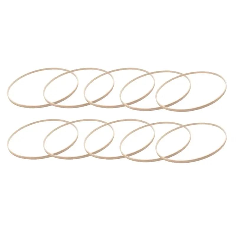 10Pcs Wooden Bamboo Dreamcatcher Rings Hoops Round Hoops Macrame Rings For Dream Catcher DIY Craft 27Cm