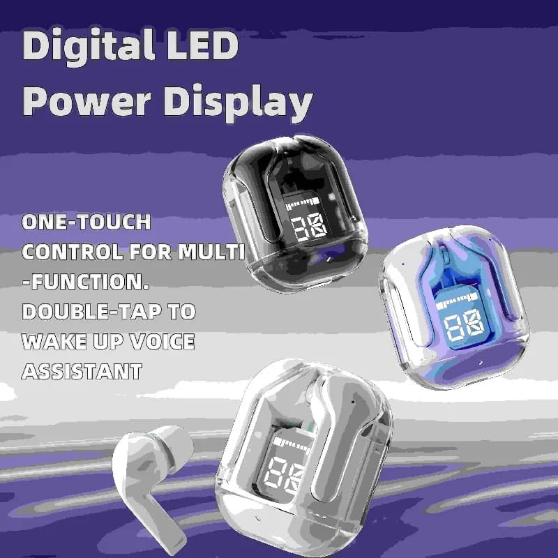 Wireless T2 Mini Headphones with Digital LED Display, TWS Headphones with Stereo Sound, Compatible with Bluetooth 5.3 for iPhone, Xiaomi, Lenovo
