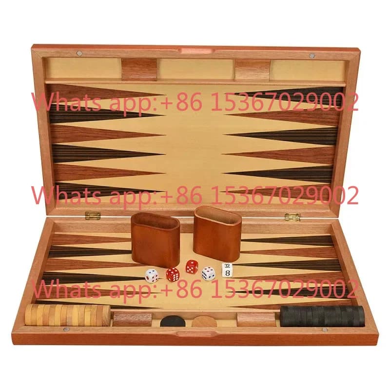 17 Inch Backgammon Set Wooden Baccarat Board Game For Entertainment On The Table
