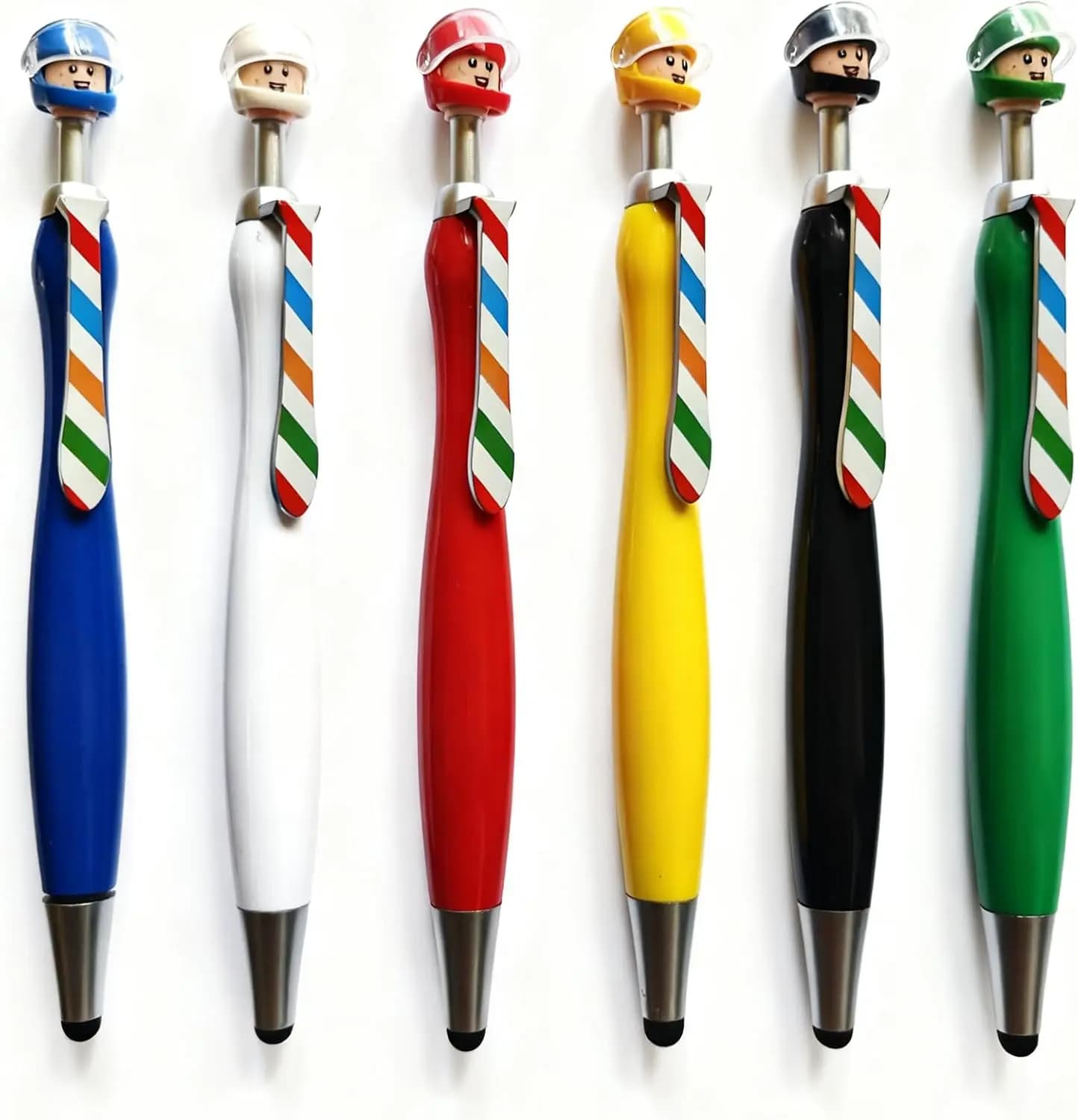(6 pcs) funny pen,anxiety pen,silly pens,pens with stylus tips 0.5 mm Gel Ink pen for school Teachers Students offices Supplies Party Gifts