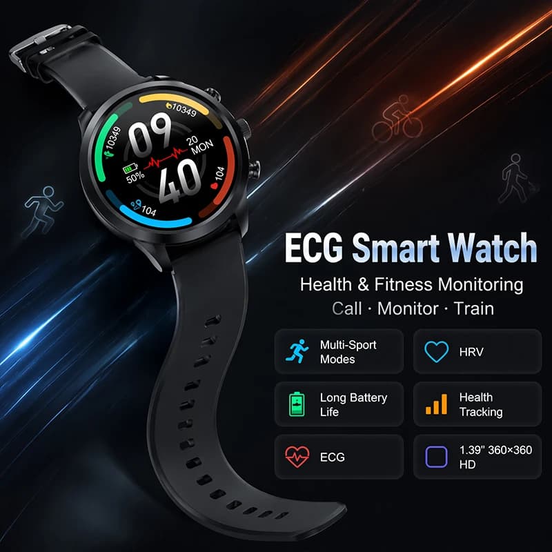 Smartwatch ECG+PPG 2026 New Smart Health Watch with Screen HD 1.39 " 360*360, Bluetooth Calls, Health Monitoring, Waterproof IP67