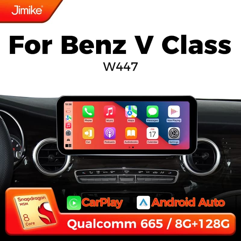 Autoradio Bluetooth Wireless apple CarPlay Android AUTO Schermo multimediale da 12,3 pollici per Mercedes Benz Classe V W447 V250 V260 V350