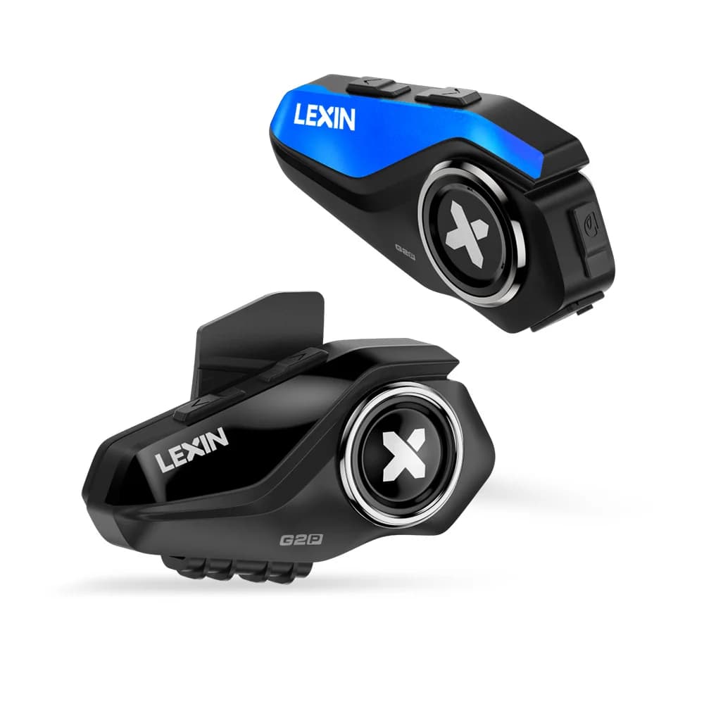 Lexin G2P 2PCS Interfono per casco moto Bluetooth V5.0 Fino per collegare 6 ciclisti e lasciare tra qualsiasi 2 di loro Cuffie wireless