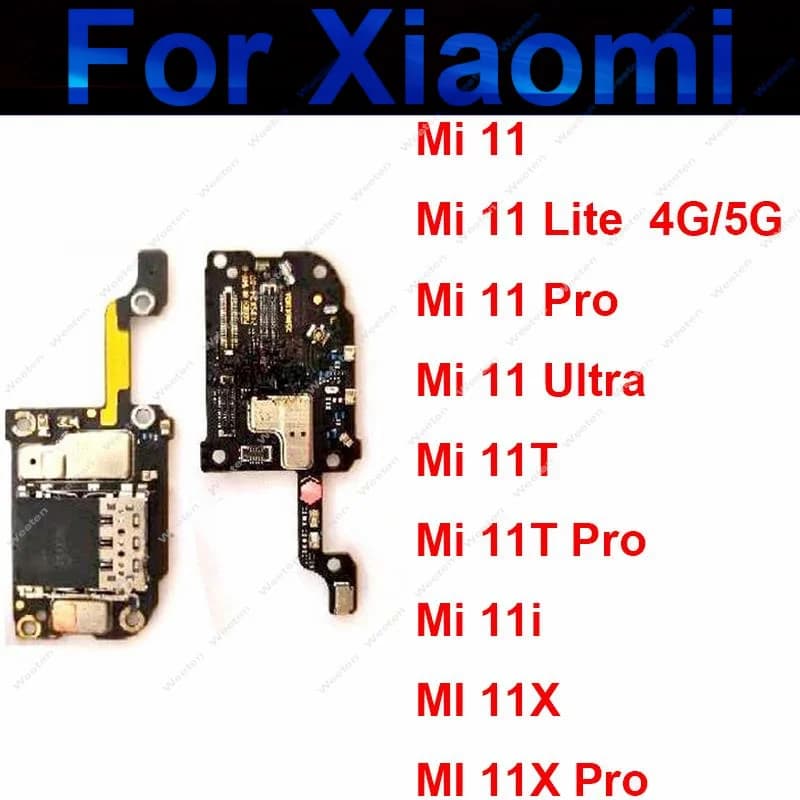 Scheda dock di ricarica per Xiaomi Mi 11 11Lite 11T 11X Pro 11Ultra 11i 11X Scheda jack caricatore USB con microfono e parti della scheda SIM
