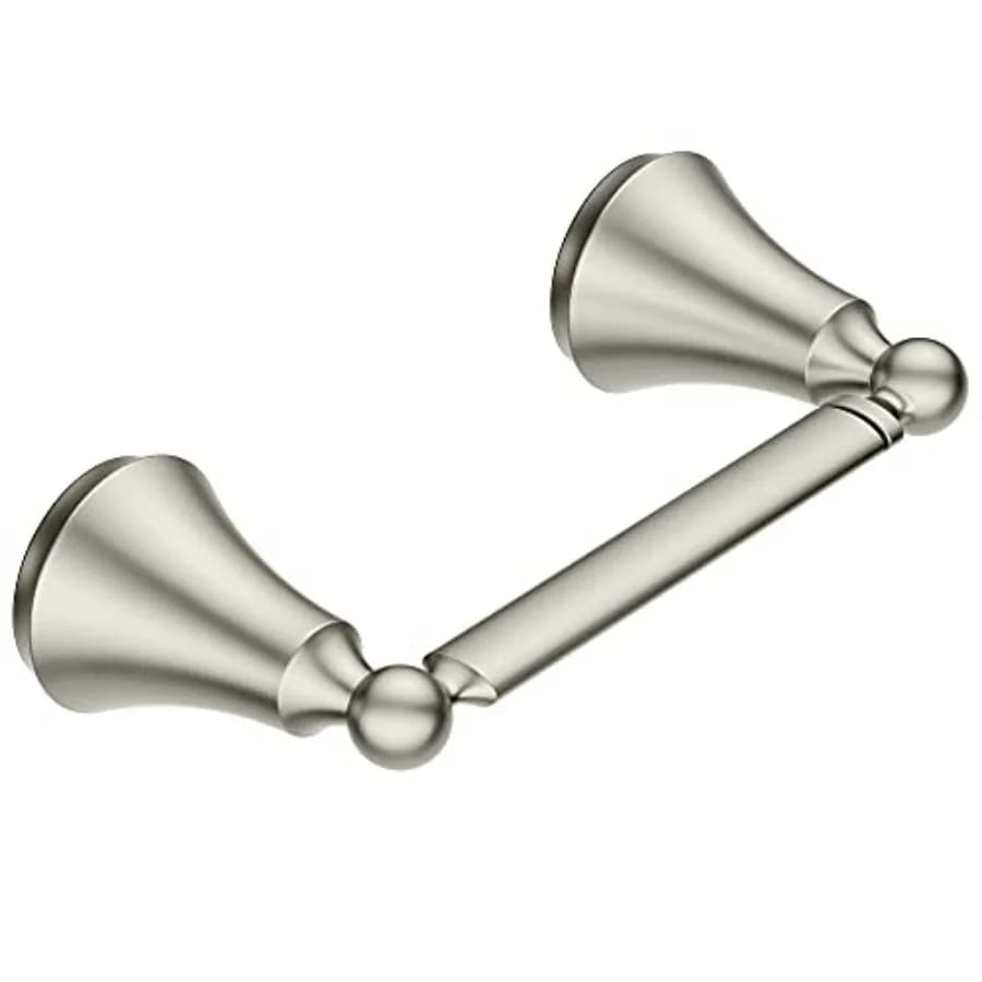 YB5208BN Wynford Double Post Pivoting Toilet Paper Holder, Brushed Nickel