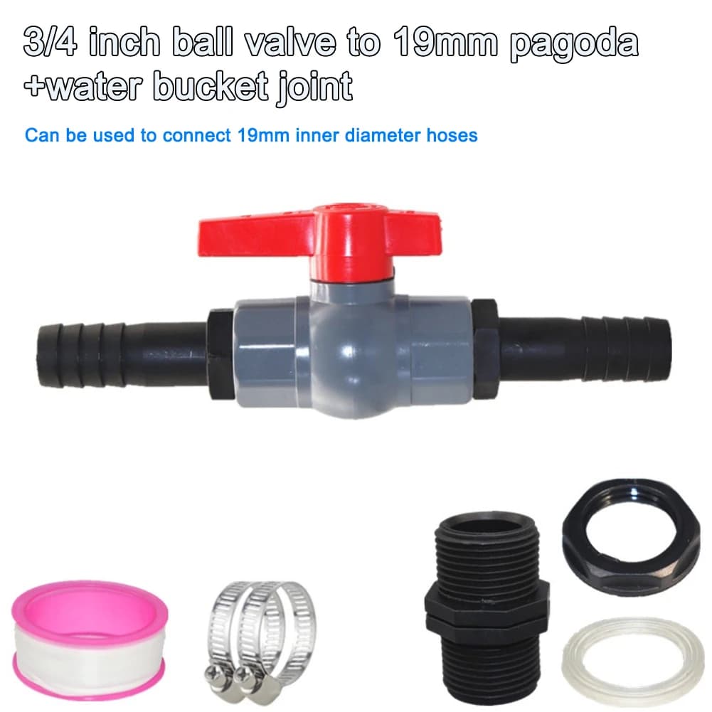 PVC Ball Valve With Hose Connector 19mm 25mm 32mm Shut Off Valve For Swimming Pool Garden Irrigation System Water Fittings