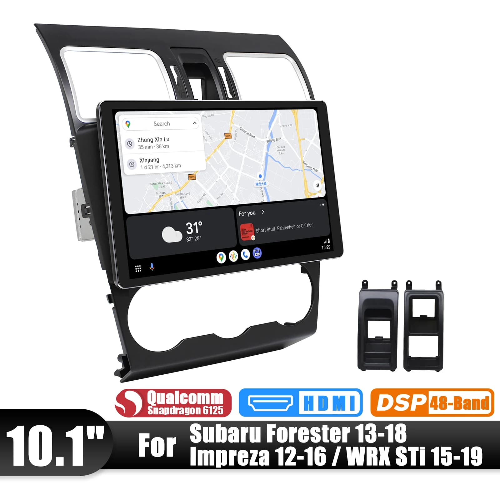 Autoradio stereo multimediale JOYING da 10.1 pollici per Subaru Forester Impreza WRX STI 2013-2018 con Carplay wireless e Android Auto
