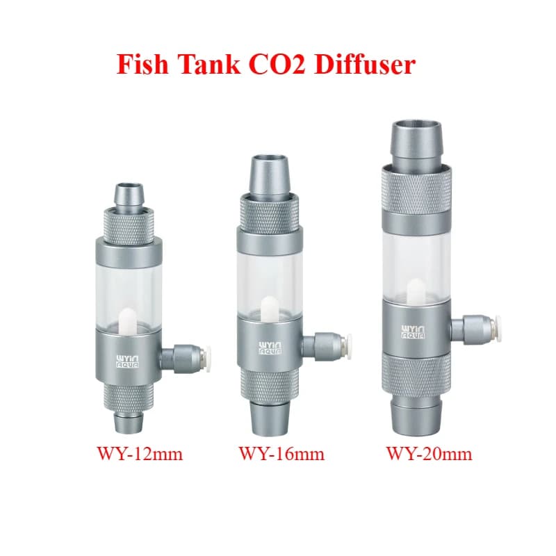 Fish Tank CO2 Diffuser Aluminum Alloy Quick Insertion Interface CO2 Nebulizer 12mm 16mm 20mm External Aquarium CO2 Diffuser