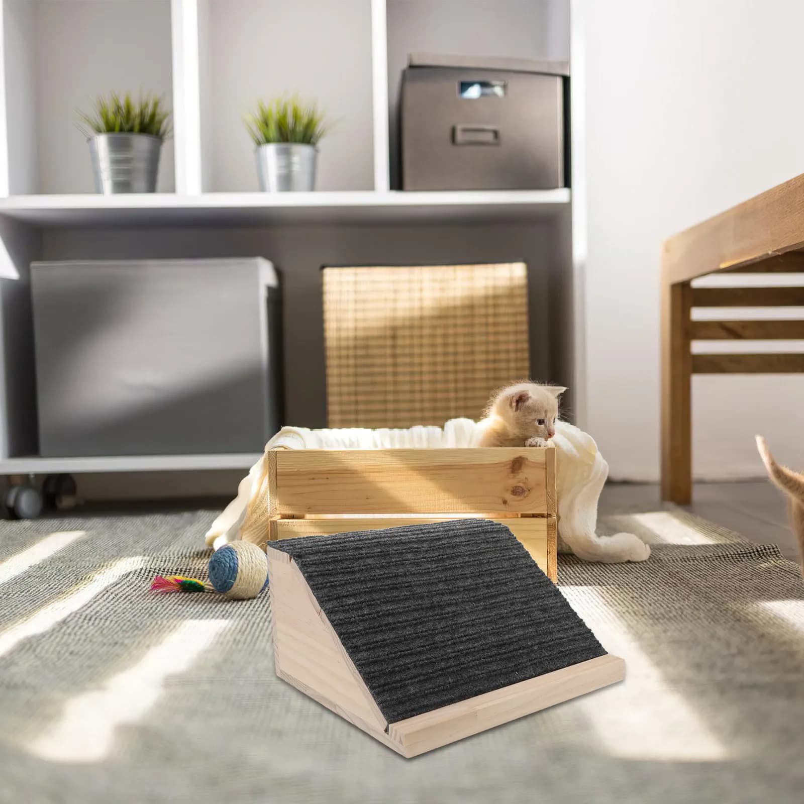 Rampa in Legno per Animali Domestici per Scale, Rampa per Cani da Interno per Letto, Divano, Auto, per Prevenire Lesioni da Salto, Altezza 5,9 Pollici, Carico 154 Libbre