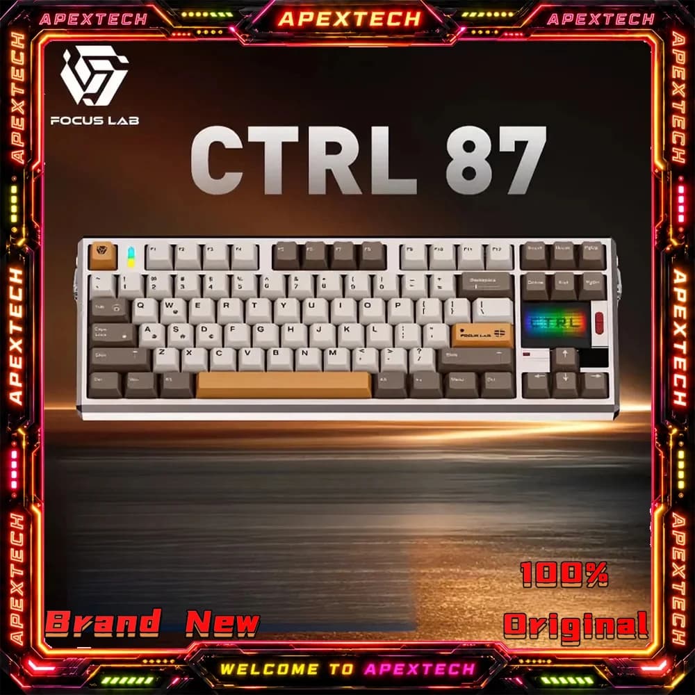 FOCUS LAB Ctrl87 Tri-Mode Mechanical Keyboard Full Aluminum CNC Motorized Stand 2.79 IPS Screen Dual 8K Web Driver Custom
