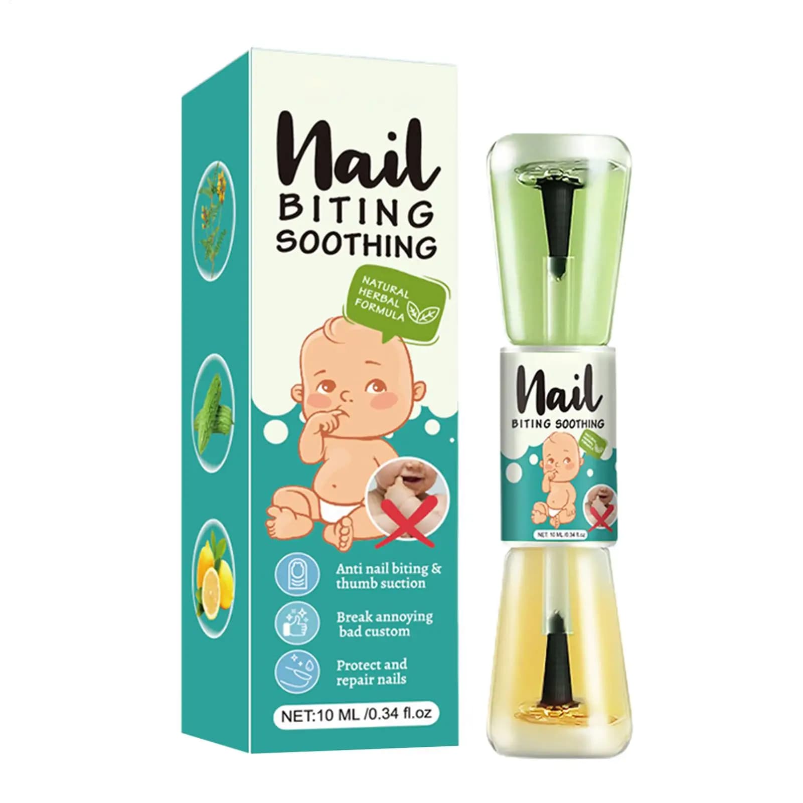 No Bite Smalto per unghie Pollice Succhiare Smalto per unghie Tappo Bambino Unghie anti-morso Unghie amiche Acqua Non tossica Smettere di mangiare unghia