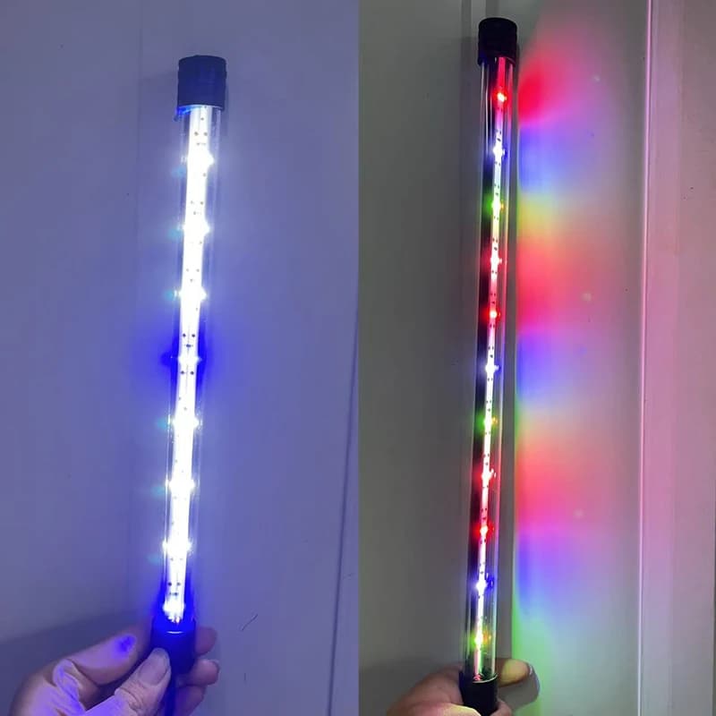 Luce per Acquario, Illuminazione Subacquea, Lampada Sommergibile per Crescita Piante, 110V 17-47CM, Luce LED Impermeabile con Presa USB