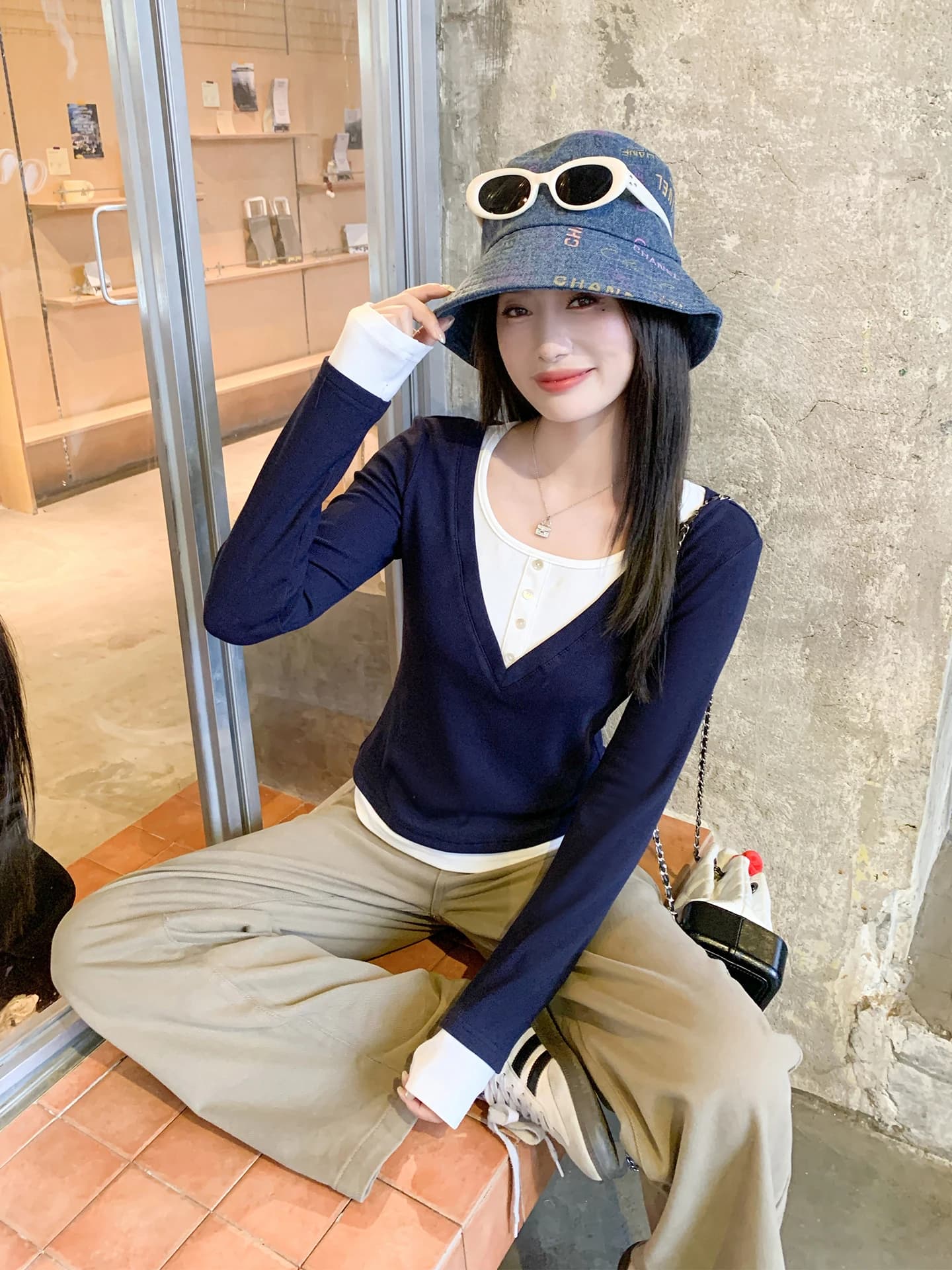Zeng Xiao Salt Long Sleeve Women's T-shirt Korean Style Base Layer Inner Wear Slim Fit Early Summer Knitted Top